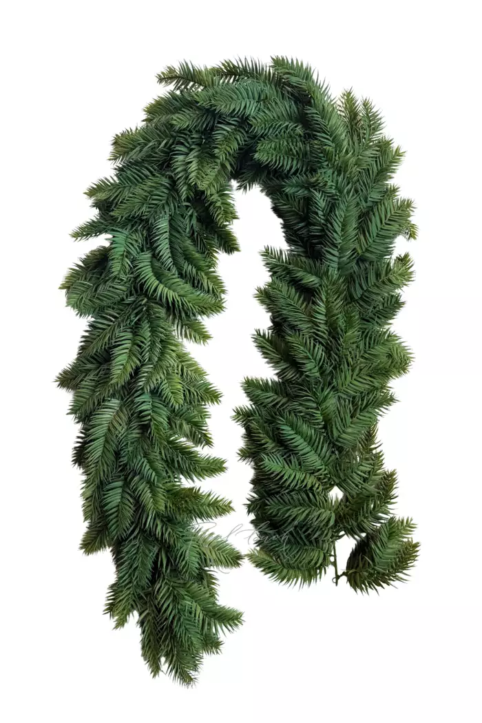 Гирлянда из хвои с широкой иглой 180 см - Зеленый
